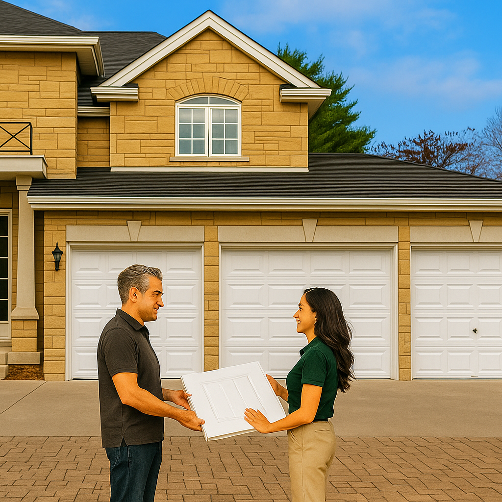 Stylish Modern Residential Garage Door in Spring, Texas Modern residential garage door design in Spring TX